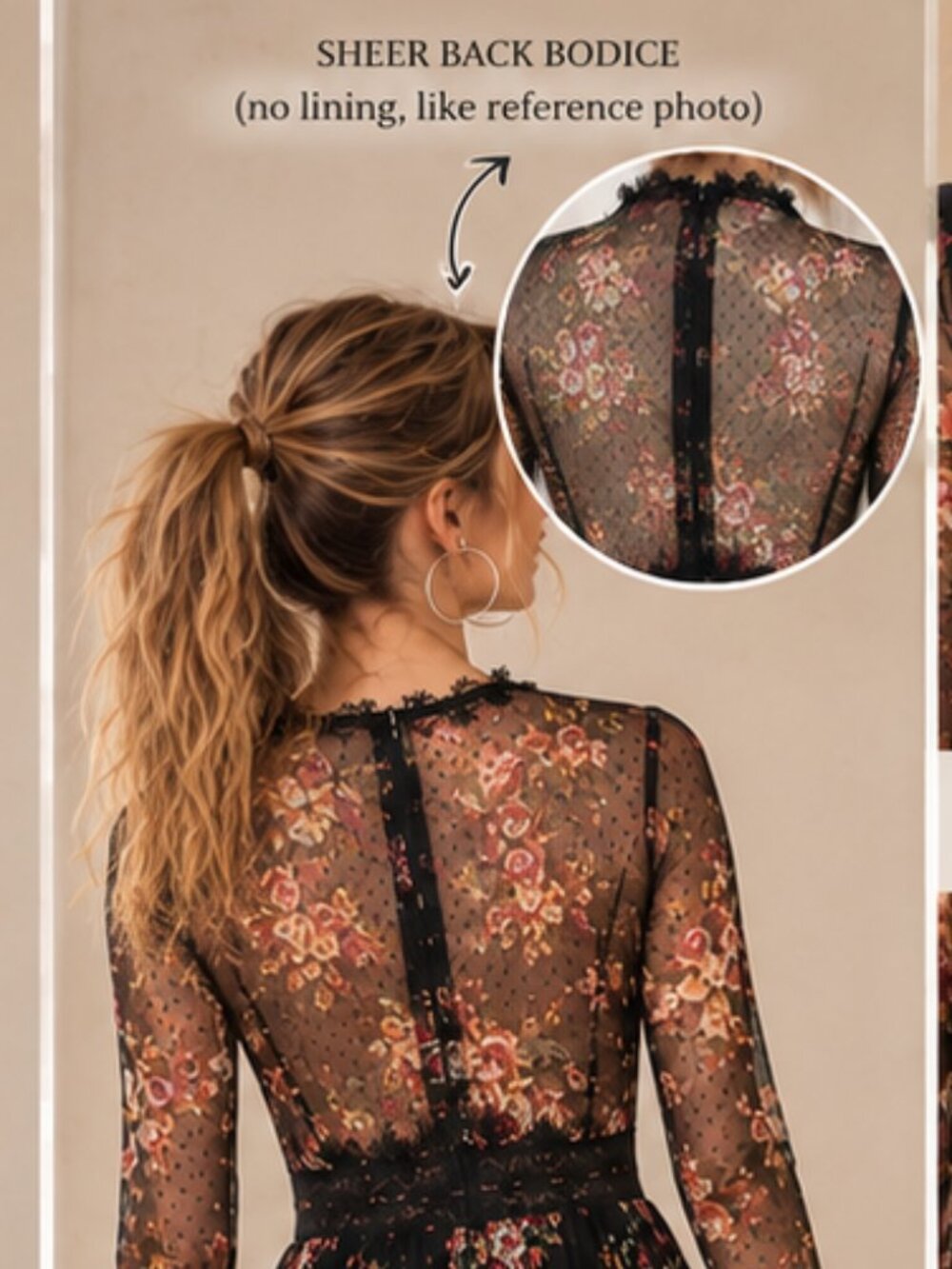 Forever 21 Dress Blk Floral Fairy Lace Mesh Festival Whimsigoth Indie Sheer Sz L - Picture 2 of 12